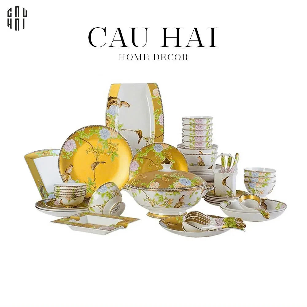 SET CHÉN DĨA HOÀNG KIM 60PCS