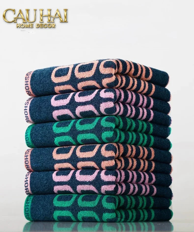 SET KHĂN TẮM 75x140 & 34x74 ZERO MONARCH - ROSE & NAVY