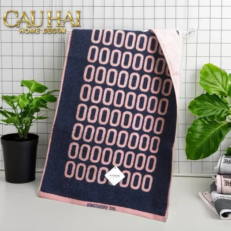 SET KHĂN TẮM 75x140 & 34x74 ZERO MONARCH - ROSE & NAVY