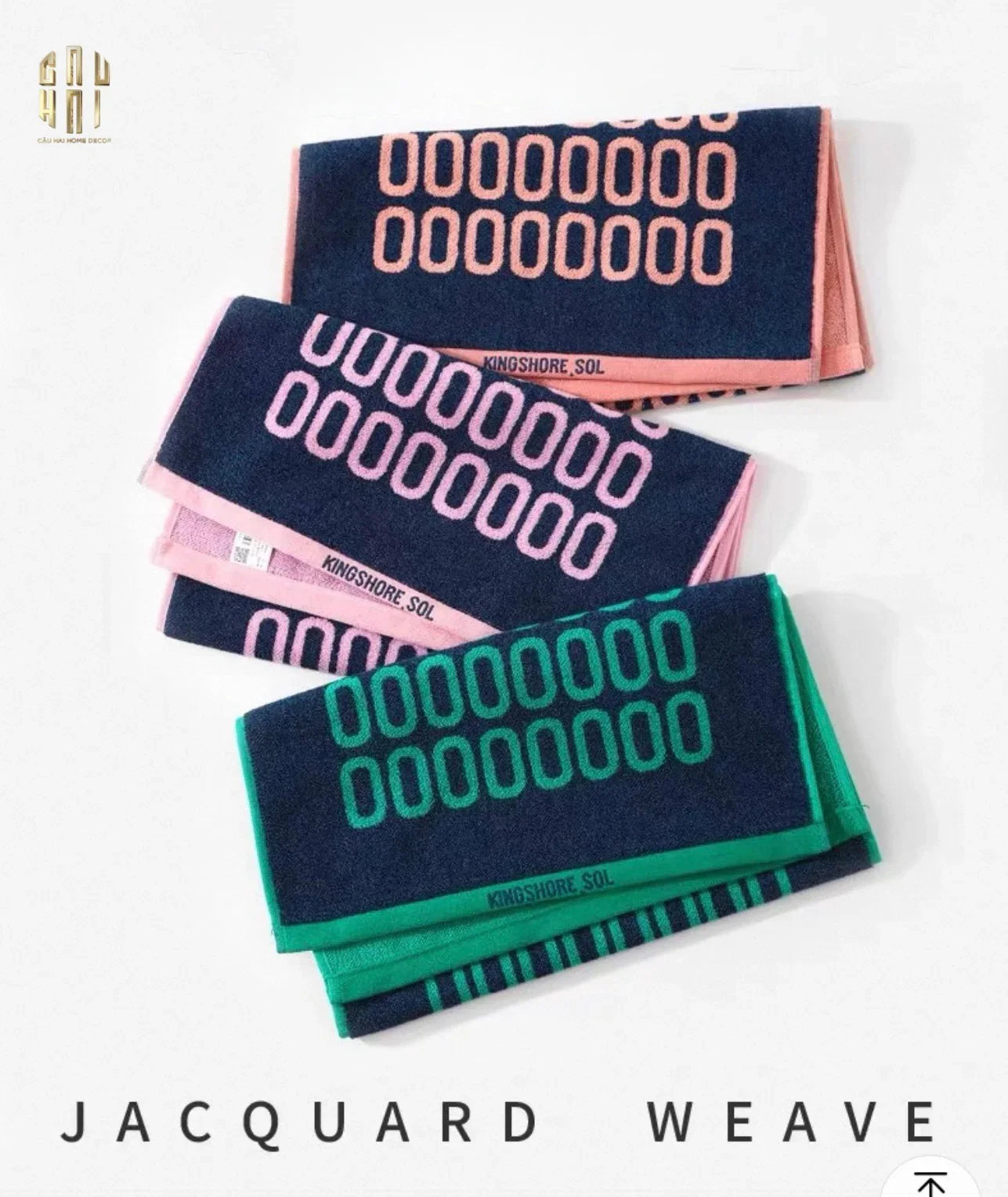 SET KHĂN TẮM 75x140 & 34x74 ZERO MONARCH - ROSE & NAVY