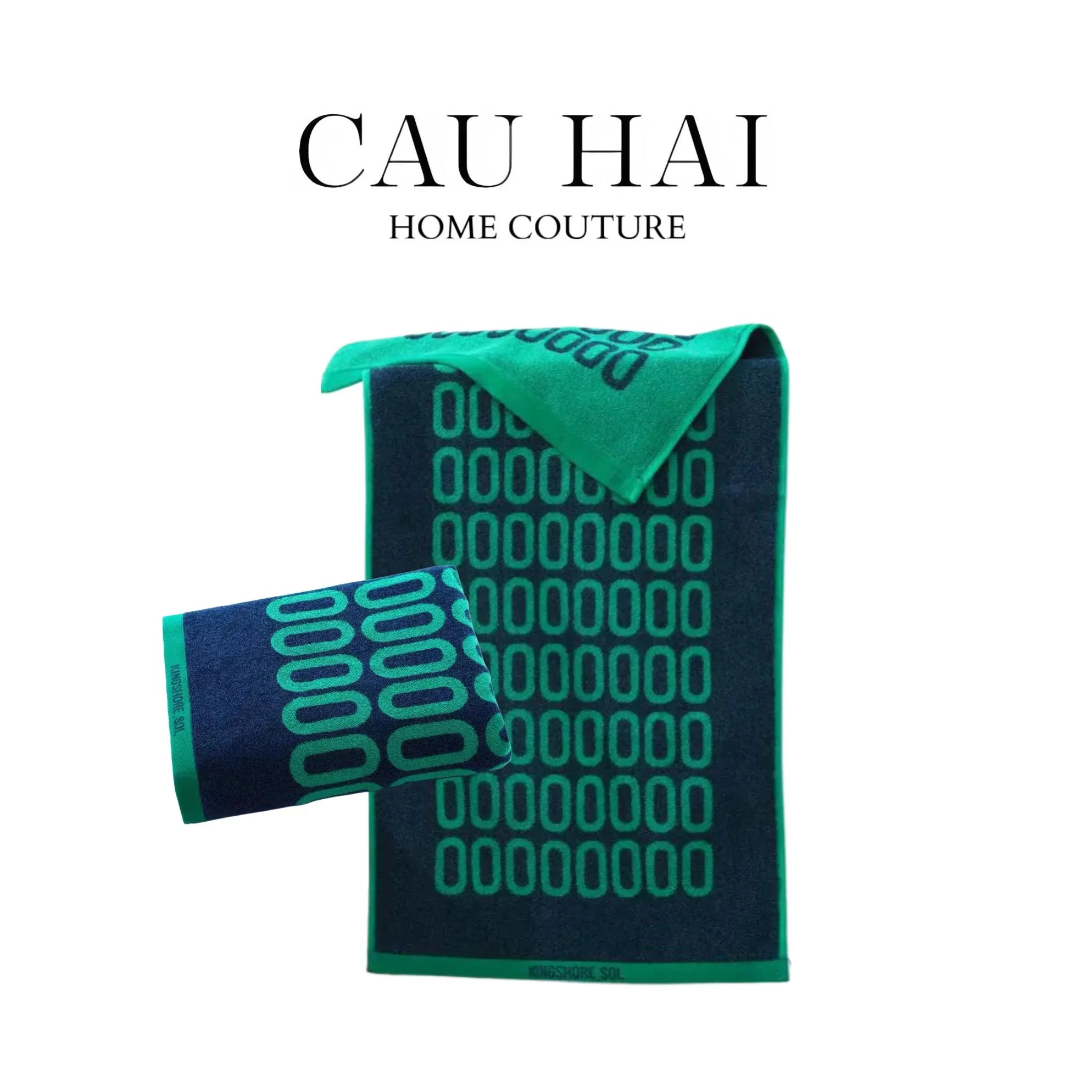 SET KHĂN TẮM 75x140 & 34x74 ZERO - VERT & MARINE BATH TOWEL-CẬU HAI HOME DECOR