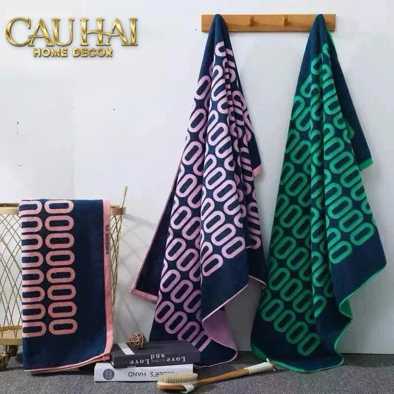 SET KHĂN TẮM 75x140 & 34x74 ZERO MONARCH - VERT & MARINE