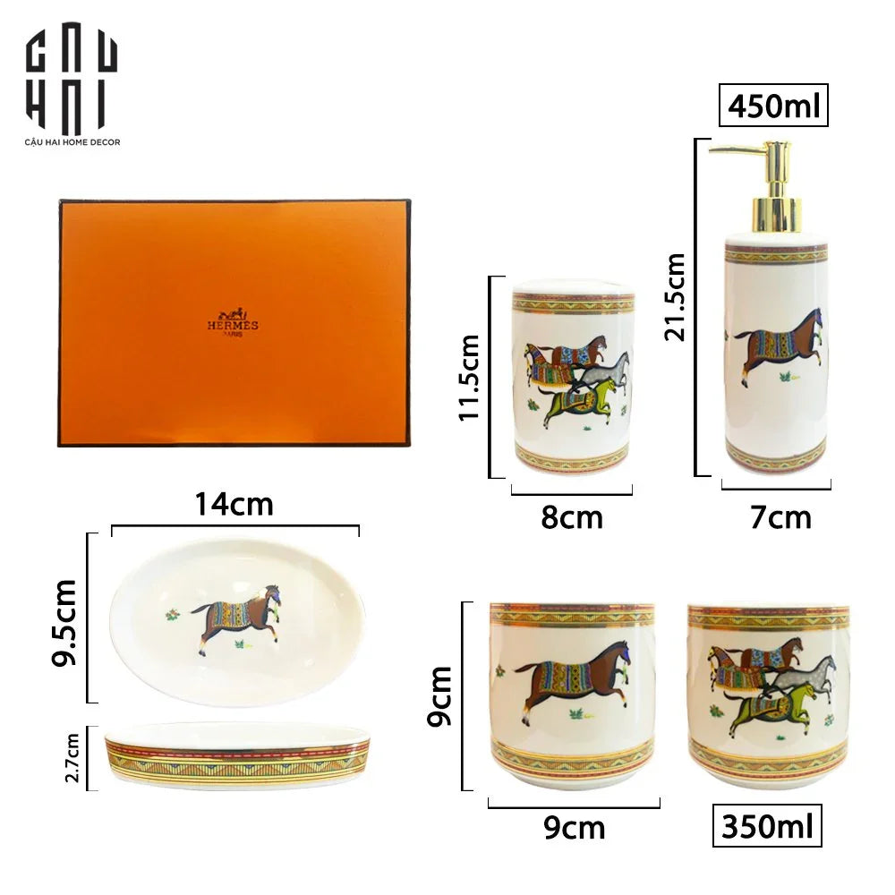 SET NHÀ TẮM CHARIOT PREMIUM 5PCS SS25-CẬU HAI HOME DECOR