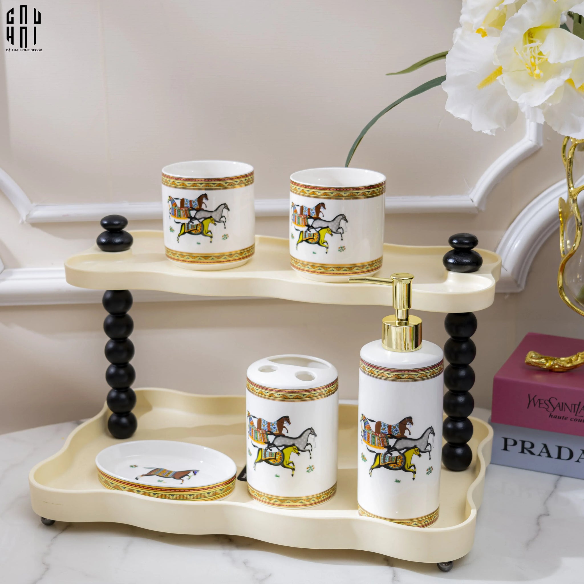 SET NHÀ TẮM CHARIOT PREMIUM 5PCS SS25-CẬU HAI HOME DECOR