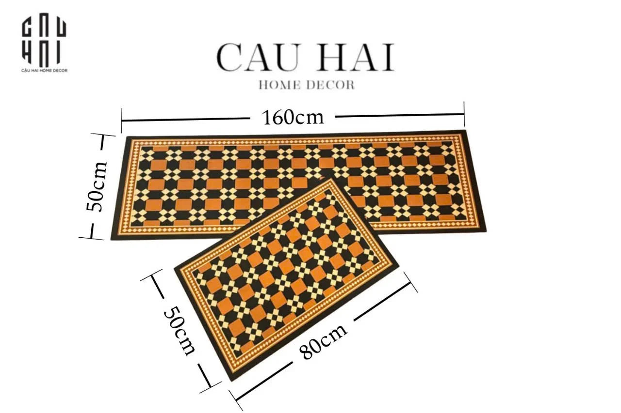 SET THẢM BẾP MICROFIBER PHỒN HOA 1M6