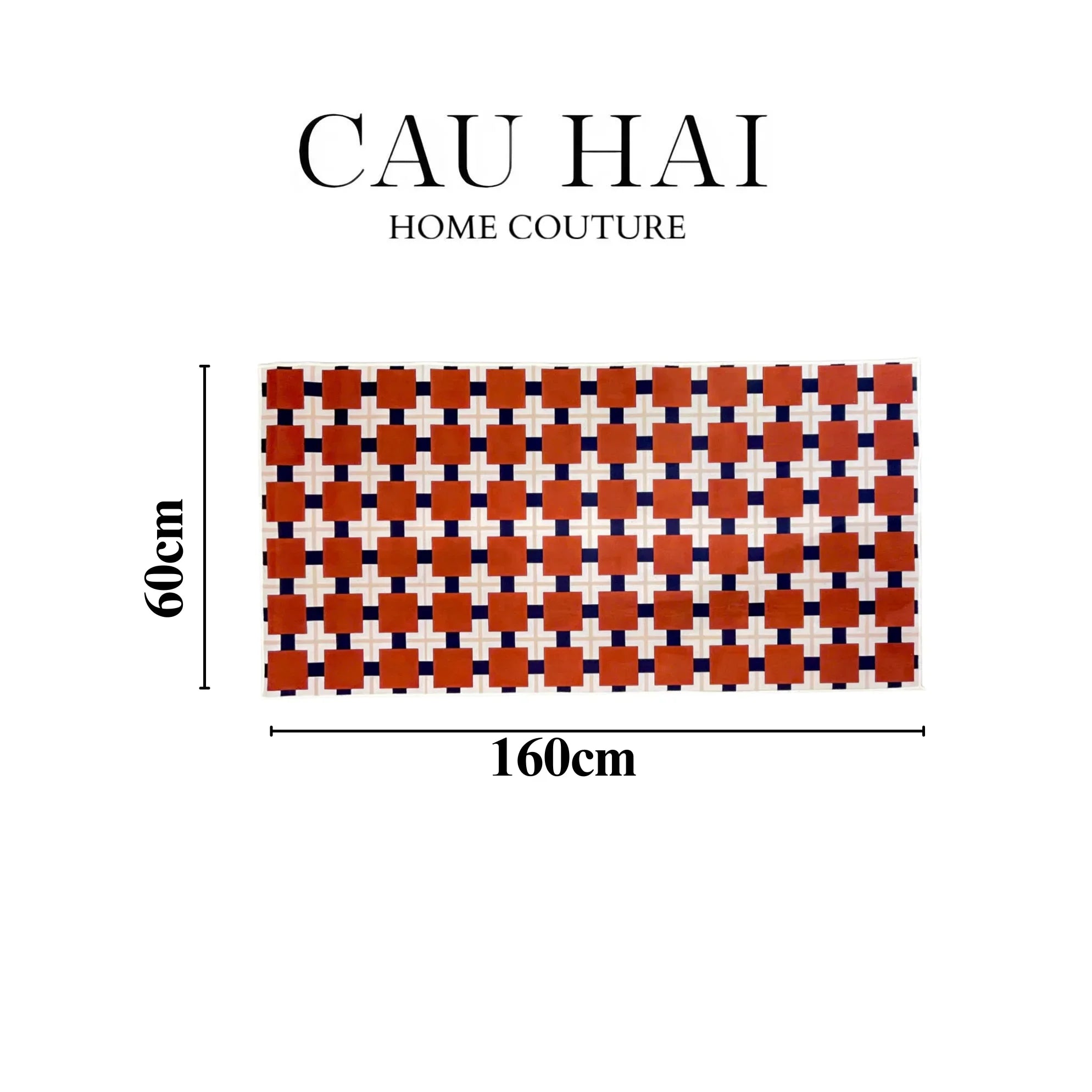 THẢM BED NHUNG BỈ 80X160 BRUN ROYALE GRID