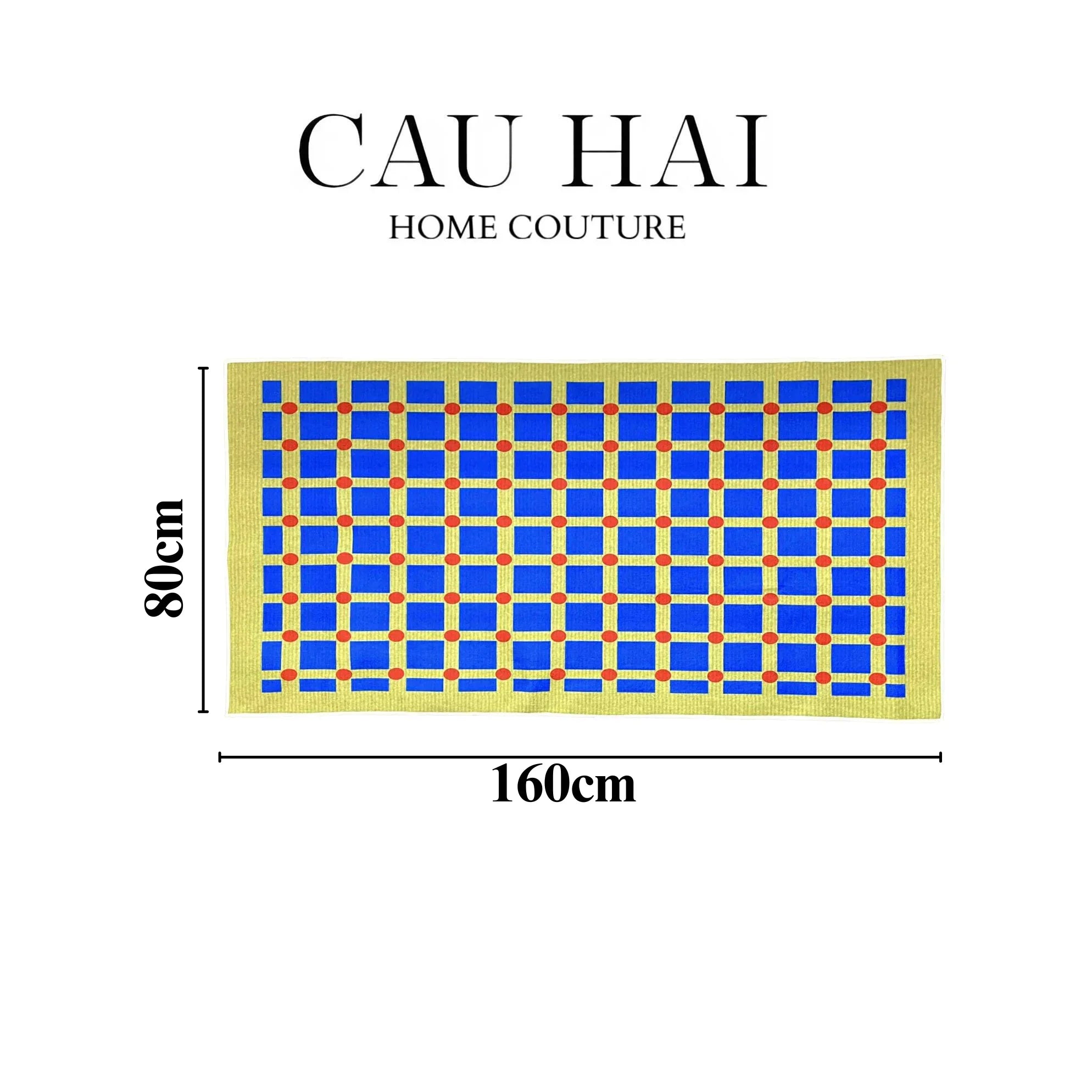 THẢM BED NHUNG BỈ 80X160 MONDRIAN DOTS