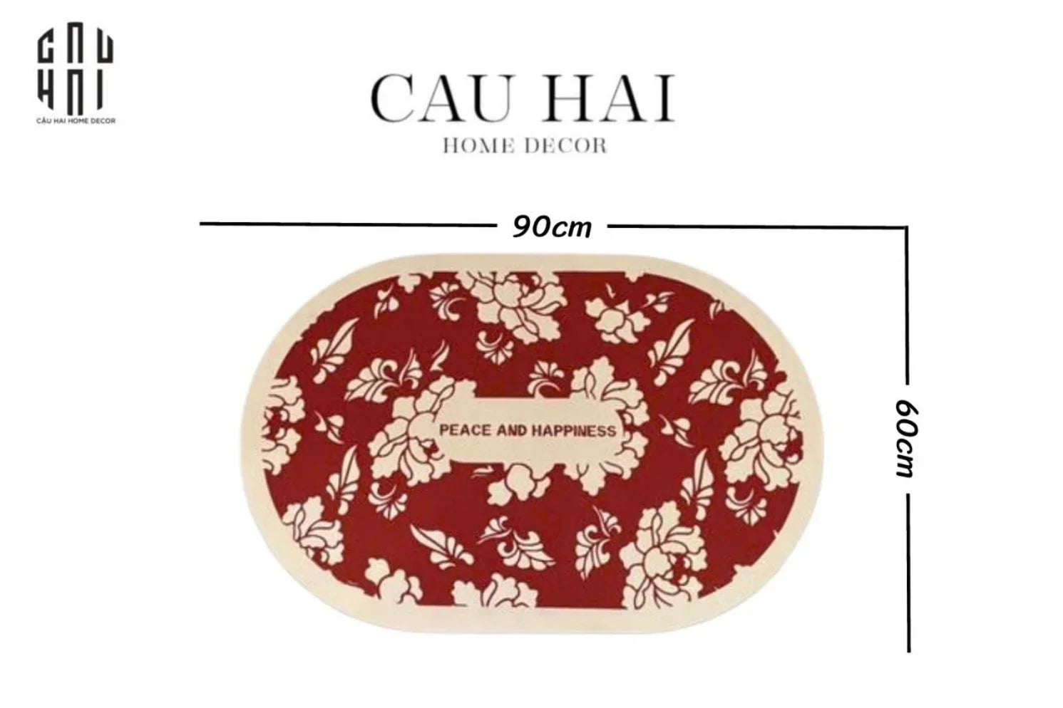 THẢM CỬA MICROFIBER 60x90 - P&H RED FLOWER DOOR MAT