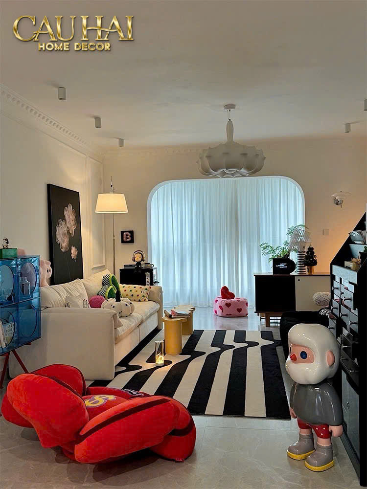 THẢM CỬA NHUNG BỈ 100×140 - STRIPE WAVE RÉFLECTION-CẬU HAI HOME DECOR