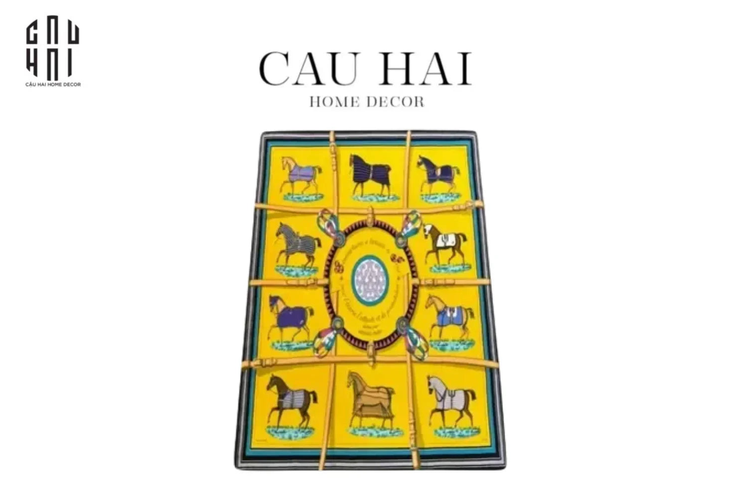 THẢM CỬA NHUNG BỈ 80x120 - DOOR MAT JAUNE BLANC RENAISSANCE