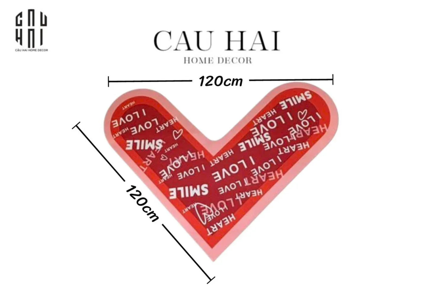 THẢM GÓC MICROFIBER 120x120 LOVE SMILE - DOOR MAT