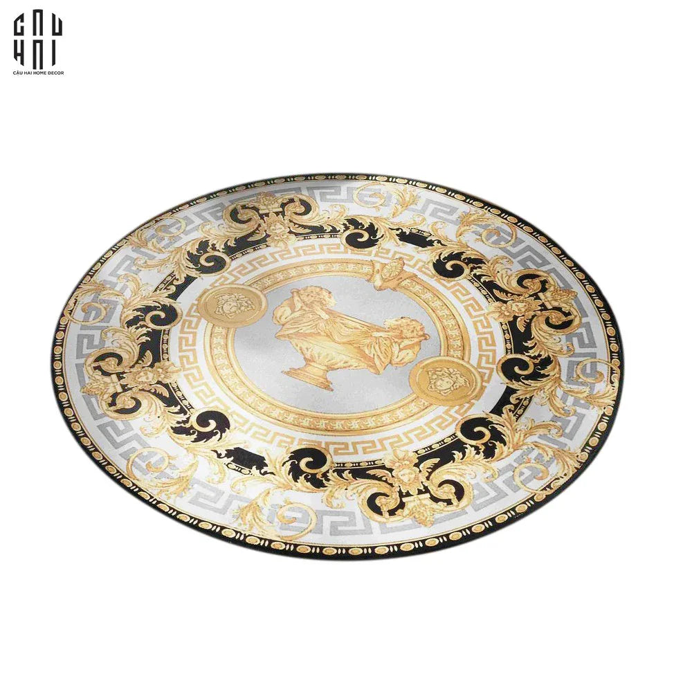 THẢM TRÒN BAROCCO - BLUE GOLD
