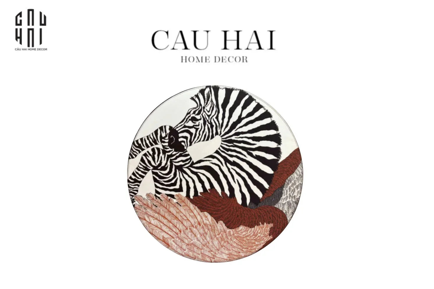 THẢM TRÒN NHUNG BỈ D100 - ROUND CARPET- ZEBRA