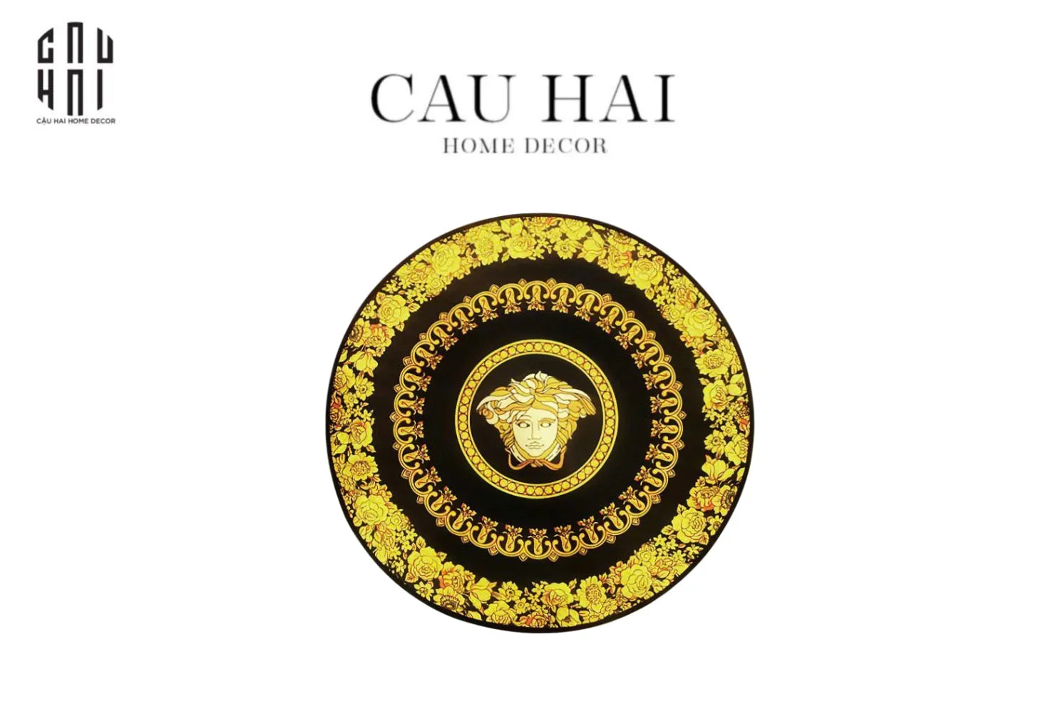 THẢM TRÒN NHUNG BỈ - ROUND CARPET - D100 GIANNI VERS. MEDUSA BAROQUE