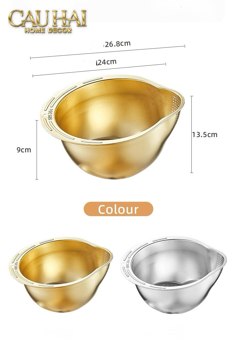 THAU RỬA RAU CỦ - ÉCLAT STAINLESS WASHING BOWL-CẬU HAI HOME DECOR
