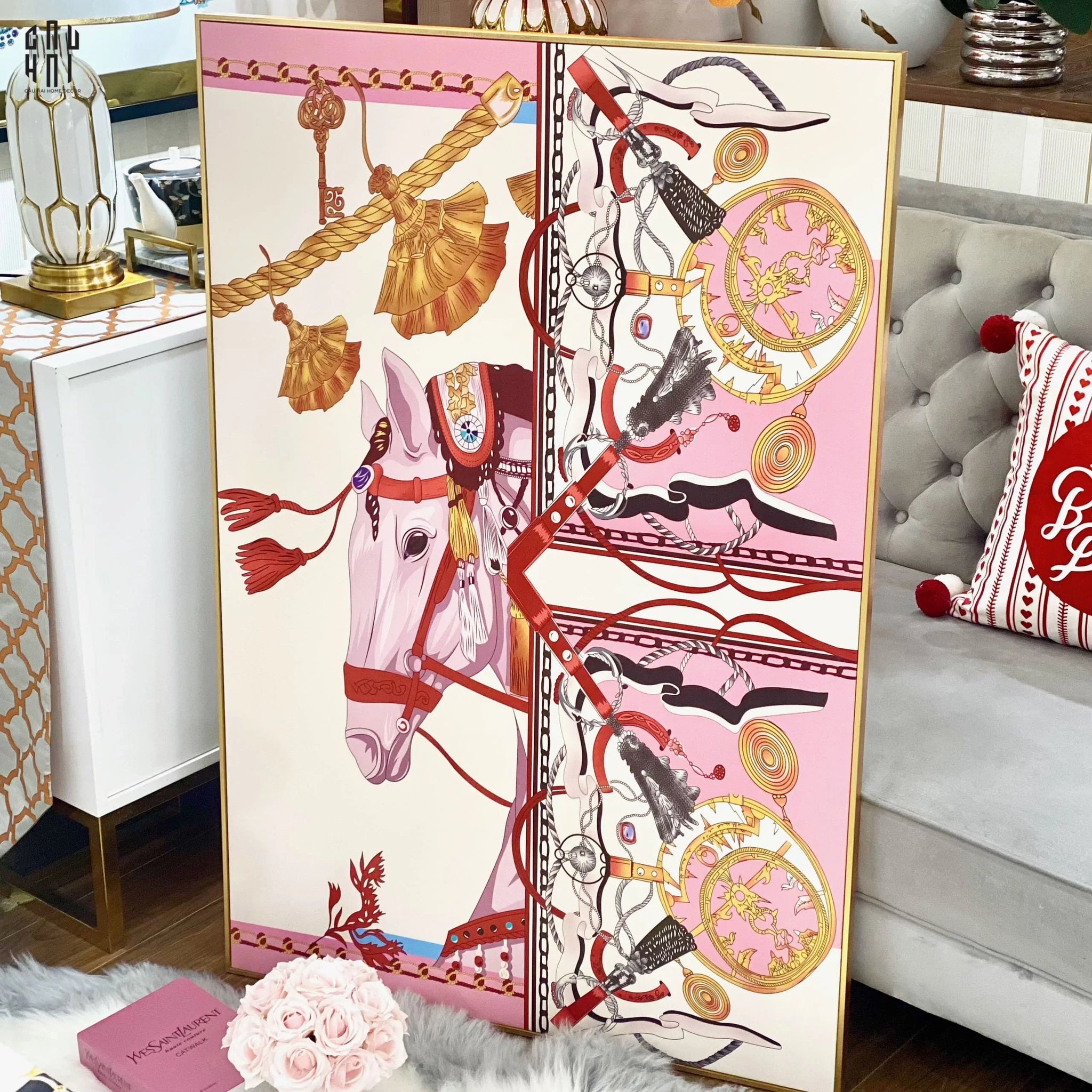 TRANH CANVAS ABSTRACT HORSE 80X120CM-CẬU HAI HOME DECOR