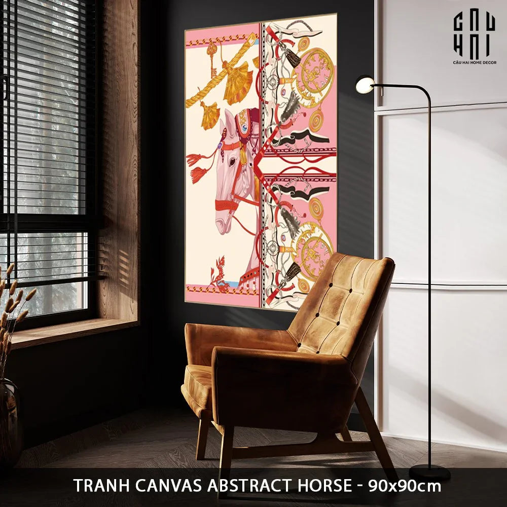 TRANH CANVAS ABSTRACT HORSE 80X120CM-CẬU HAI HOME DECOR
