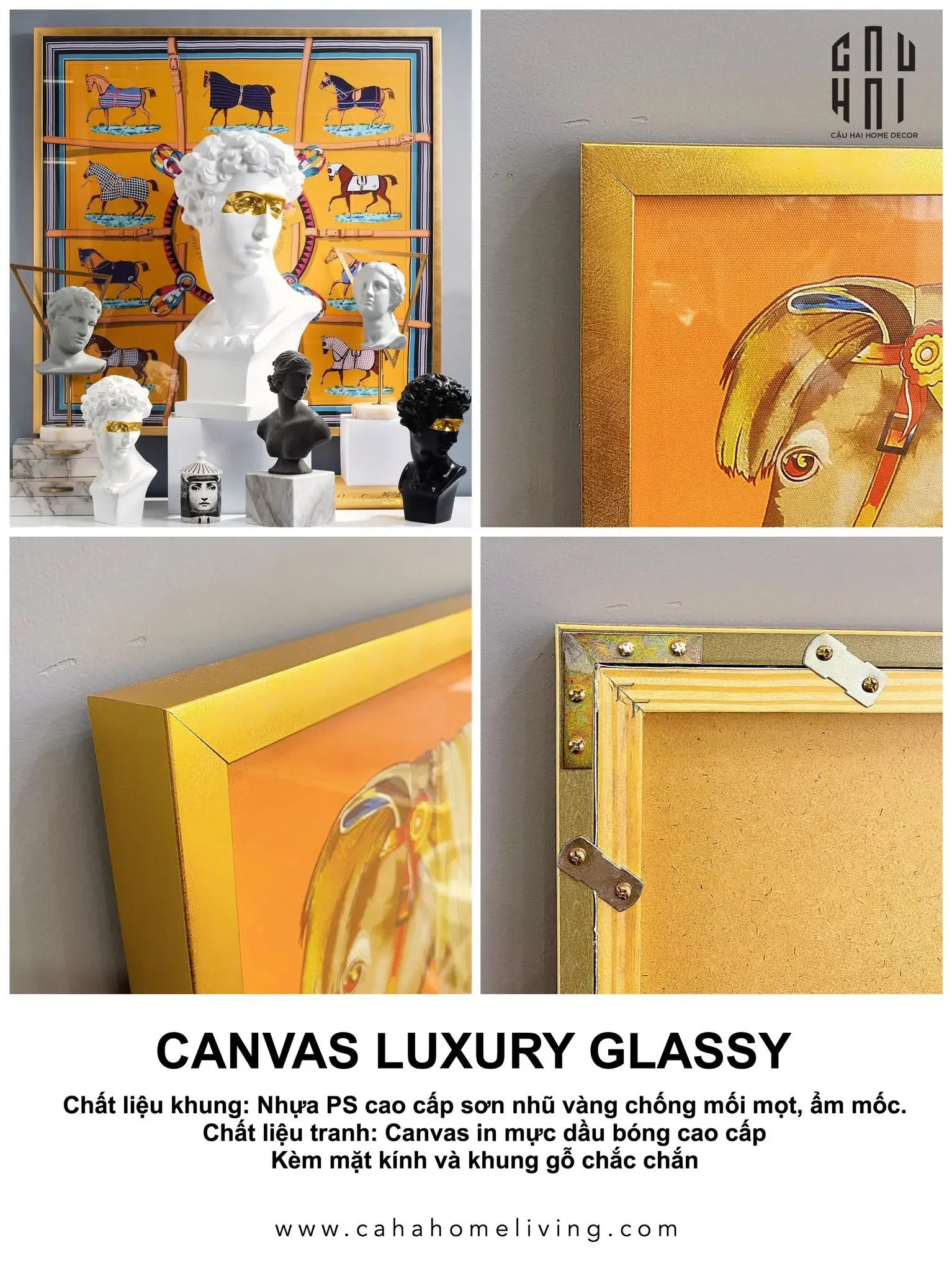 TRANH CANVAS CHEVAL 90X90CM-CẬU HAI HOME DECOR