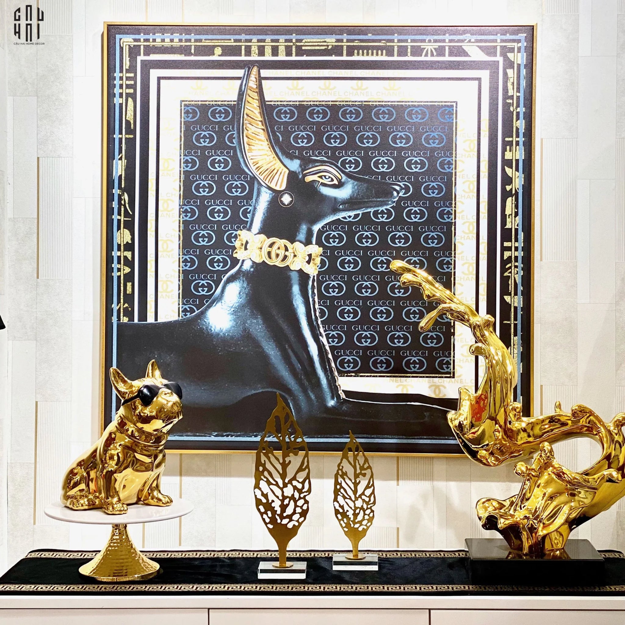 TRANH CANVAS DARK SPHINX LAYING 90X90CM - KHUNG MỎNG-CẬU HAI HOME DECOR