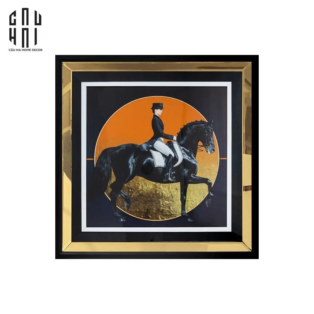 TRANH CANVAS GOLDEN DARKNIGHT 95X95CM - KHUNG GỖ CÓ KÍNH-CẬU HAI HOME DECOR