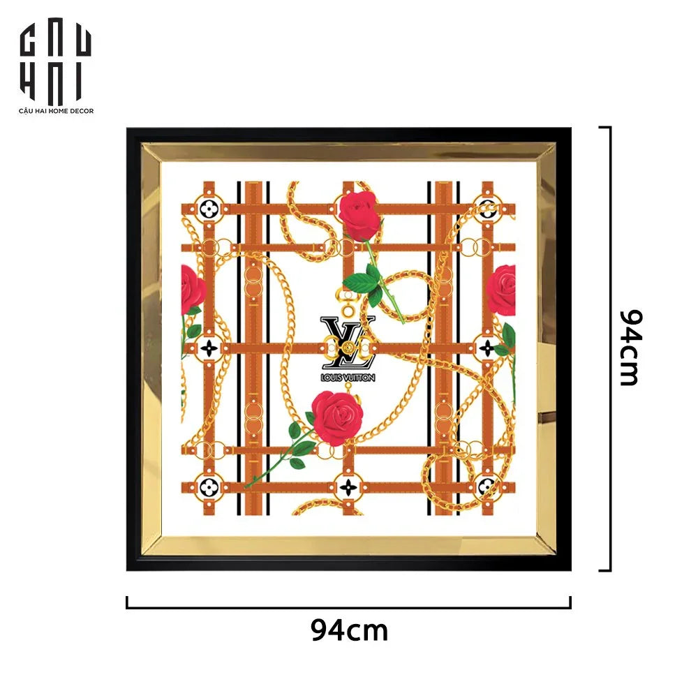 TRANH CANVAS LORIUS 94X94CM - VIỀN GỖ CÓ KÍNH-CẬU HAI HOME DECOR