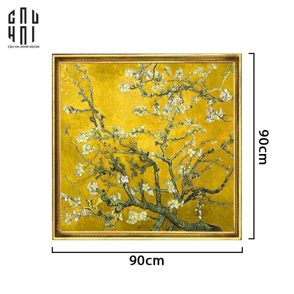 TRANH CANVAS SAKURA YELLOW - KHUNG CỔ ĐIỂN-CẬU HAI HOME DECOR