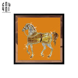 TRANH CANVAS TREO TƯỜNG SHINING H CHEVAL BLING BLING 94X94 CM - KHUNG GỖ VIỀN KÍNH-CẬU HAI HOME DECOR