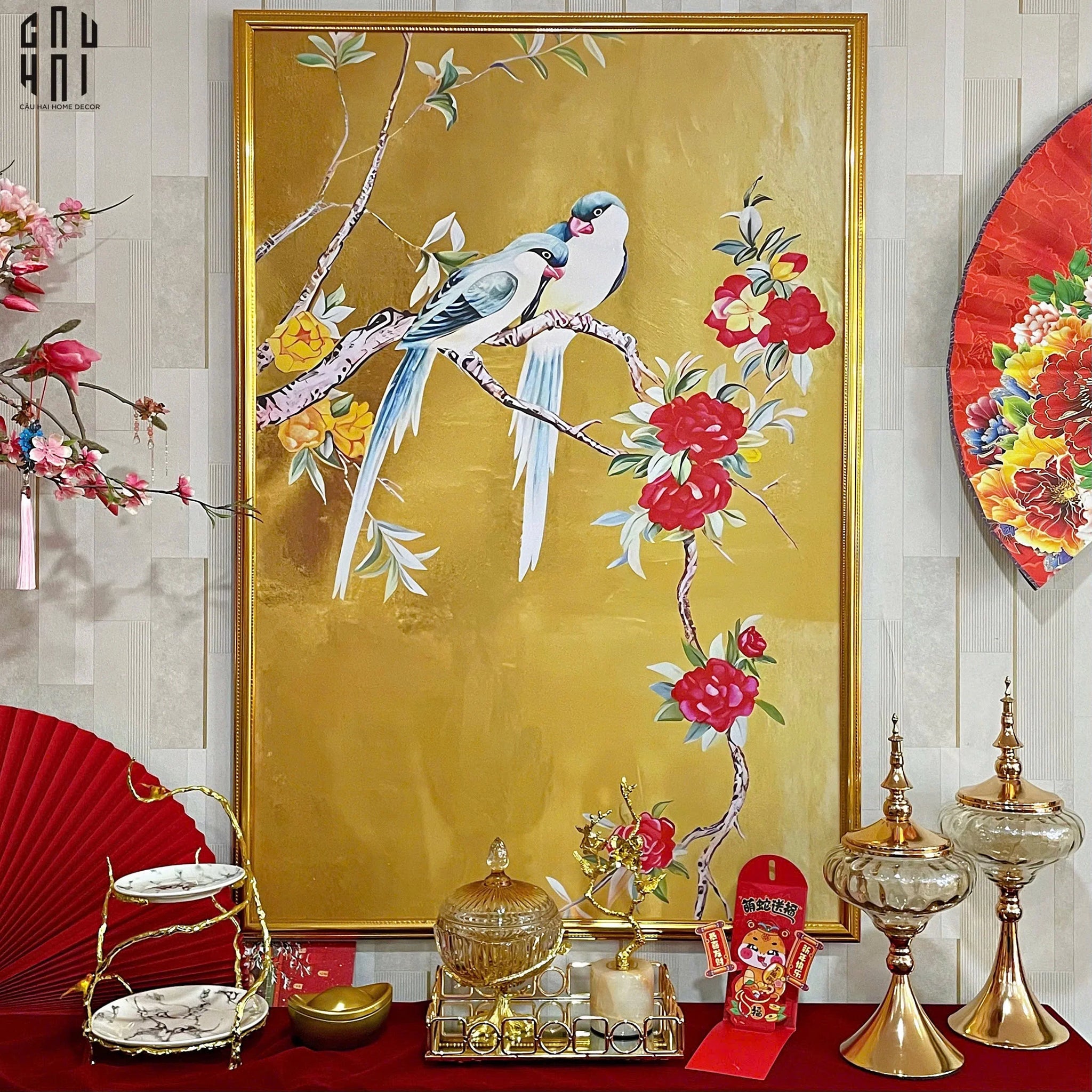 TRANH CANVAS XUÂN ĐÀO 80X120CM-CẬU HAI HOME DECOR