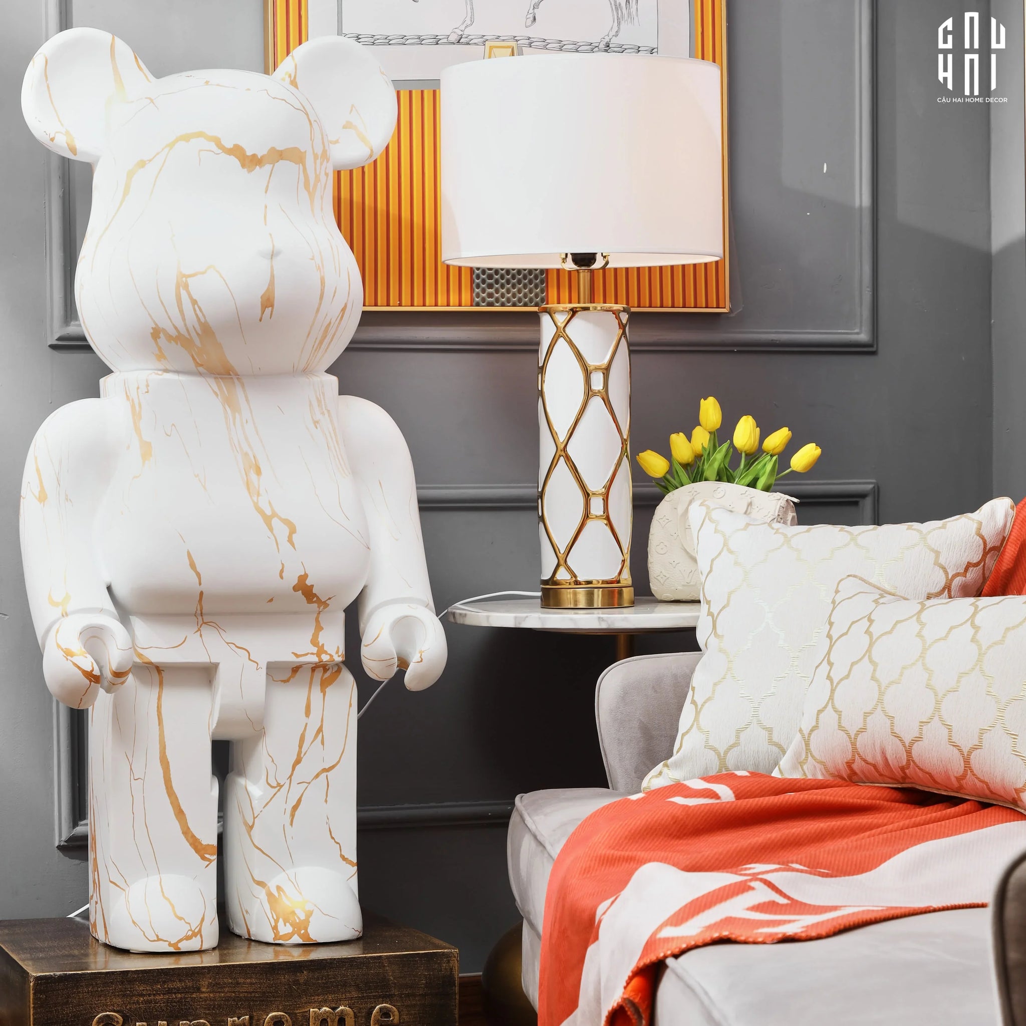 TƯỢNG B.BEAR + BỤC GỖ SUP.EXTREME-CẬU HAI HOME DECOR