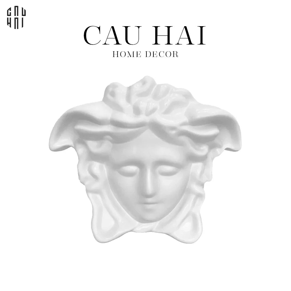 TƯỢNG CẮM HOA TRANG TRÍ COMPOSITE WHITE MEDUSA-CẬU HAI HOME DECOR