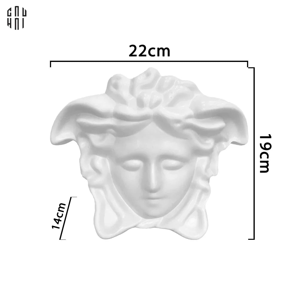 TƯỢNG CẮM HOA TRANG TRÍ COMPOSITE WHITE MEDUSA-CẬU HAI HOME DECOR