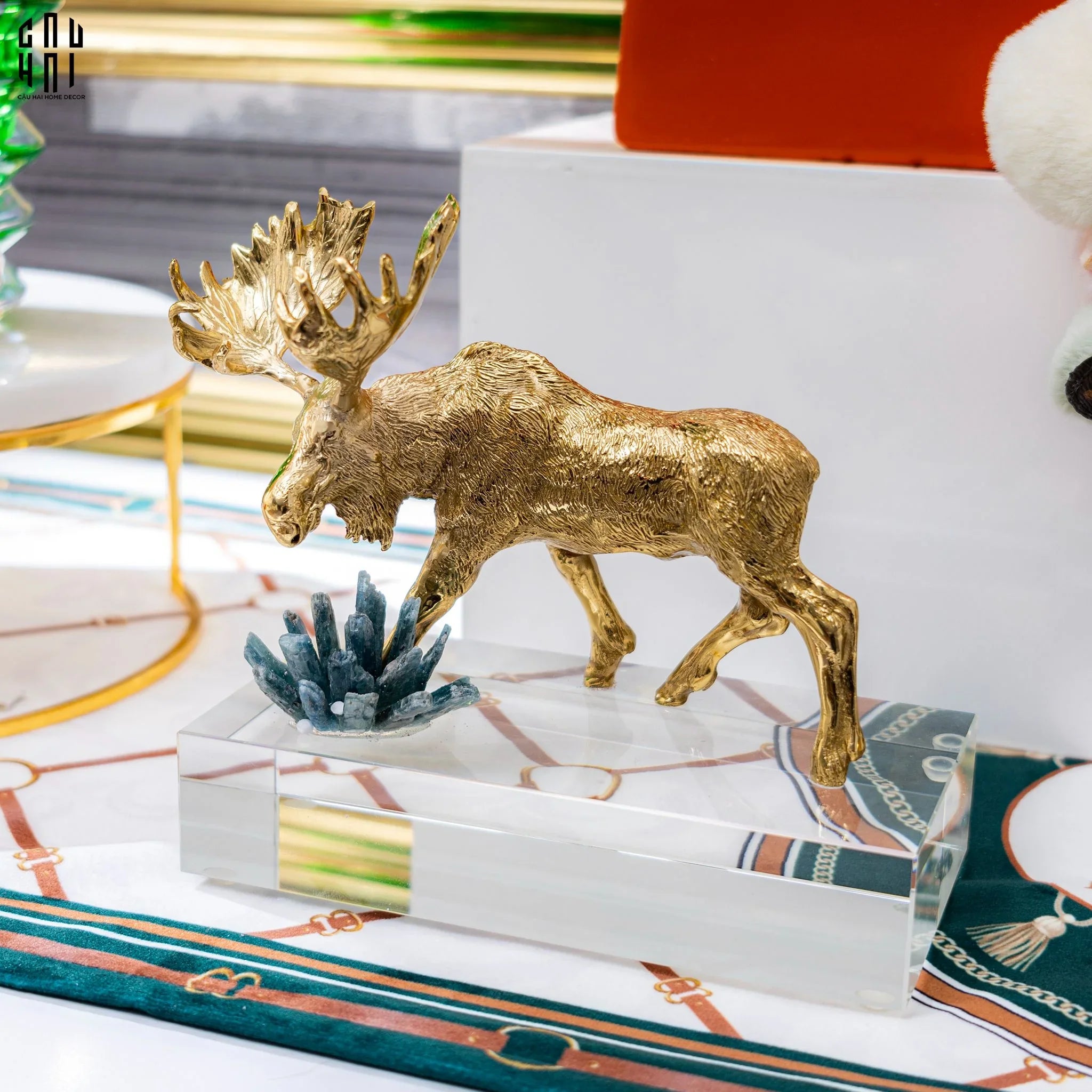 TƯỢNG GOLDEN MOOSE SS25-CẬU HAI HOME DECOR