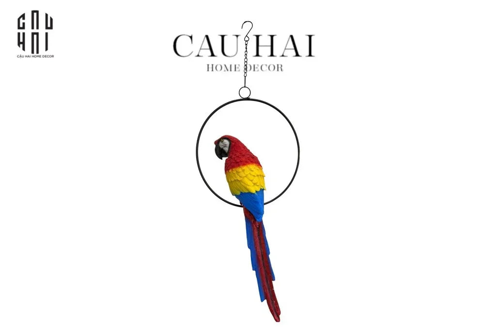 TƯỢNG MAISON JUNGLE PARROT - ARA ON CIRCLE