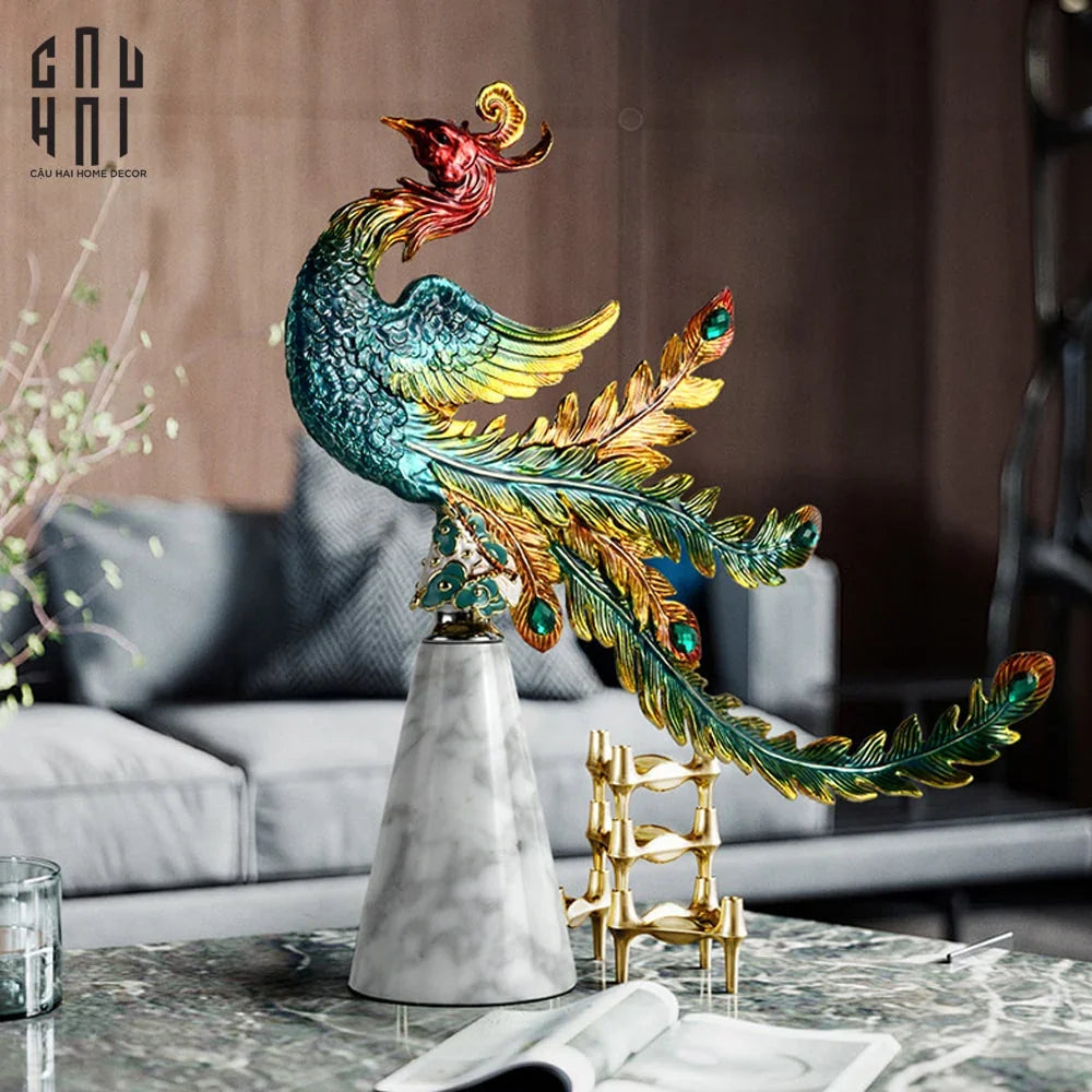 TƯỢNG PHƯỢNG HOÀNG METALLIC MYTHICAL PHOENIX-CẬU HAI HOME DECOR