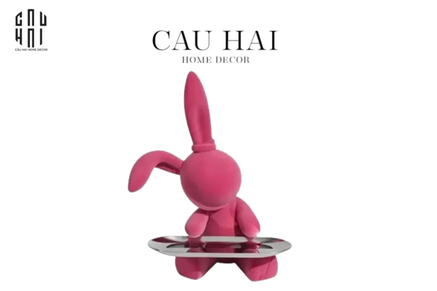 TƯỢNG PINKY DISK BUNNY-CẬU HAI HOME DECOR