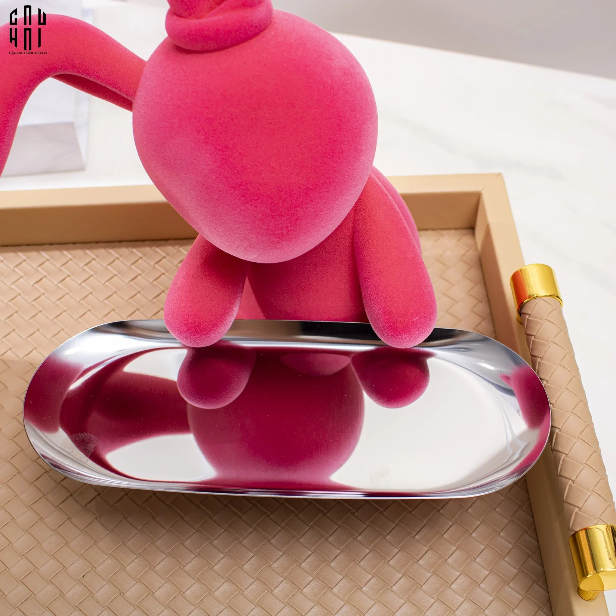TƯỢNG PINKY DISK BUNNY-CẬU HAI HOME DECOR