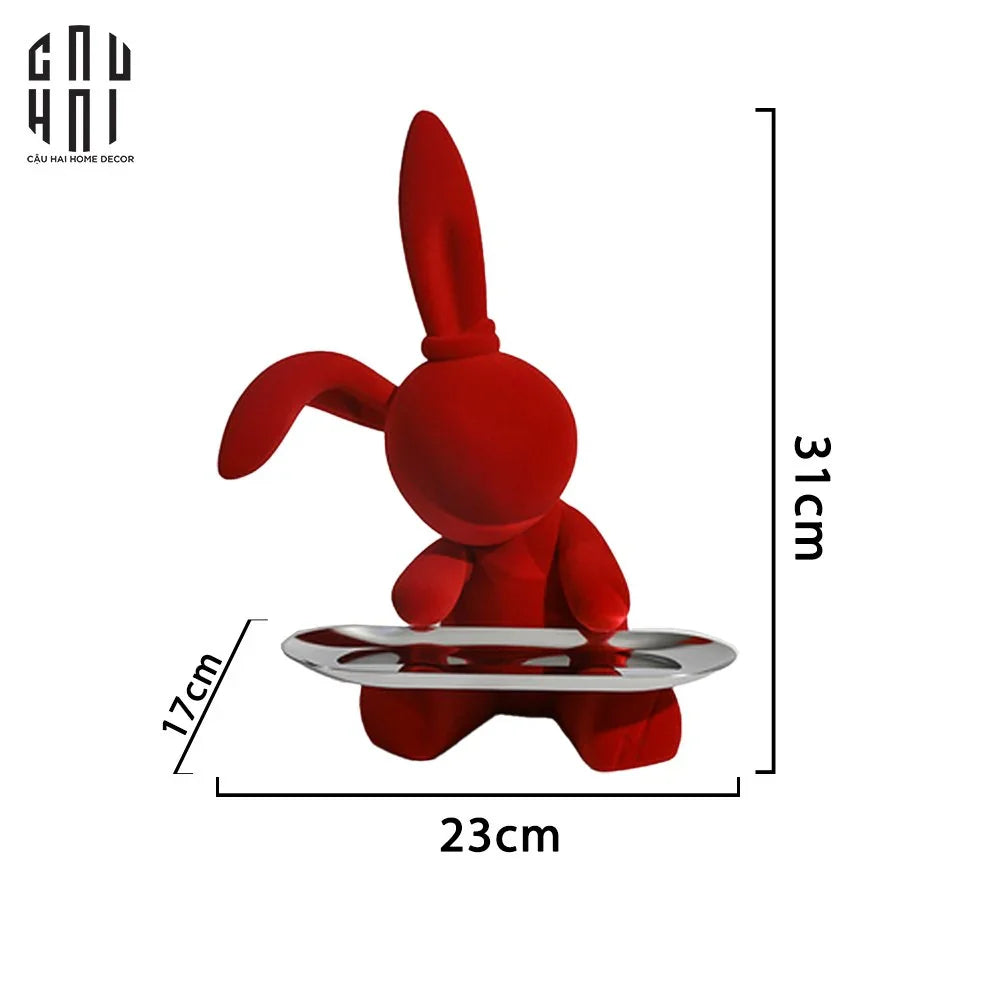 TƯỢNG THỎ RED VELVET HOMMIE LAPIN H30-CẬU HAI HOME DECOR