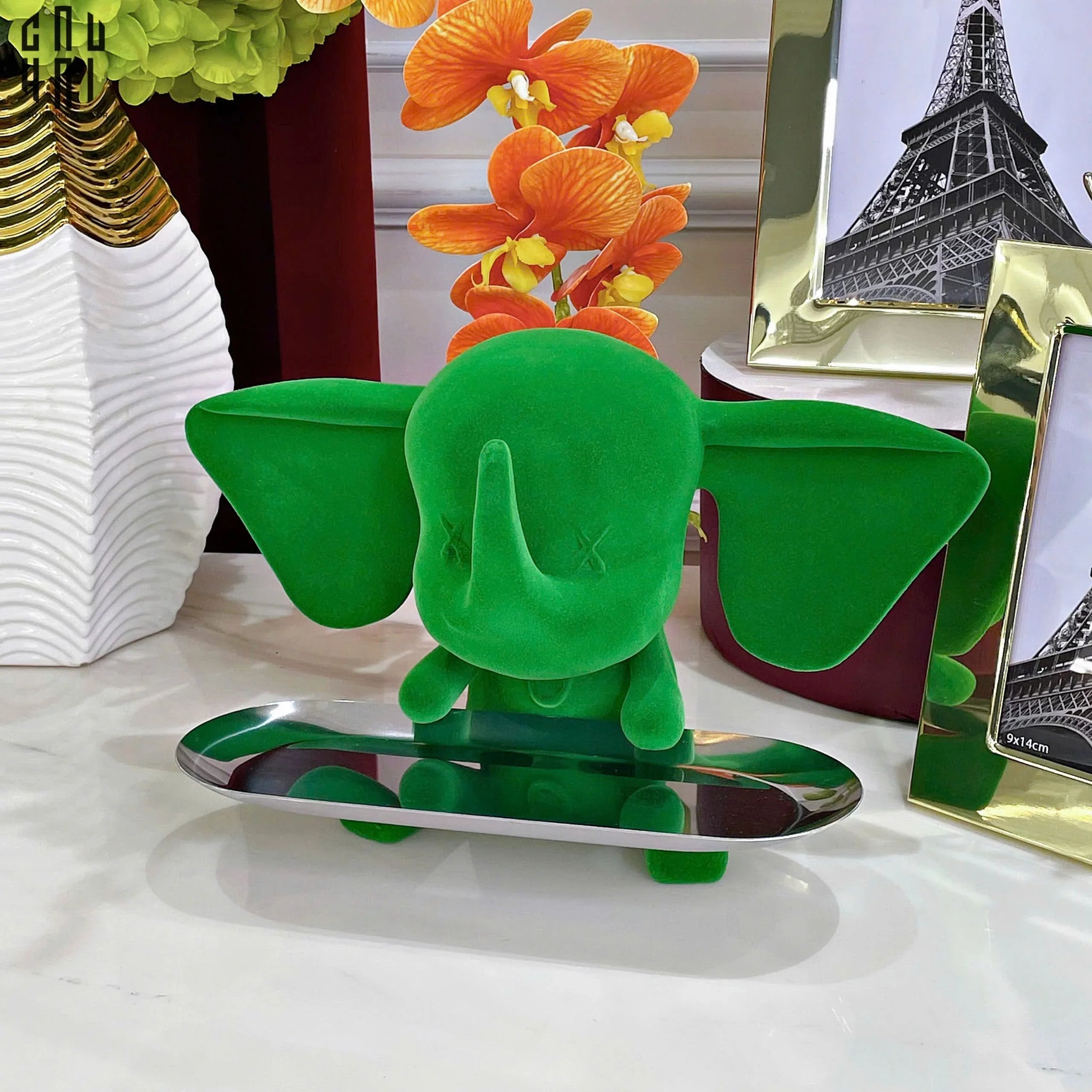 TƯỢNG TRANG TRÍ CERAMIC JADE VELVET ELEPHANT-CẬU HAI HOME DECOR
