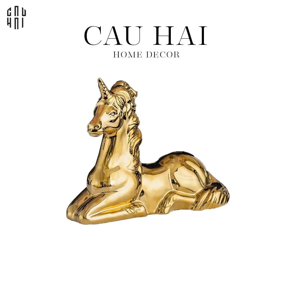 TƯỢNG TRANG TRÍ GOLDEN LAYING UNICORN SS25
