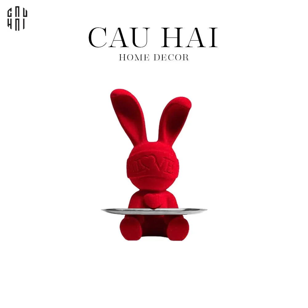 TƯỢNG TRANG TRÍ LOVELY VELVET RED BUNNY SS25