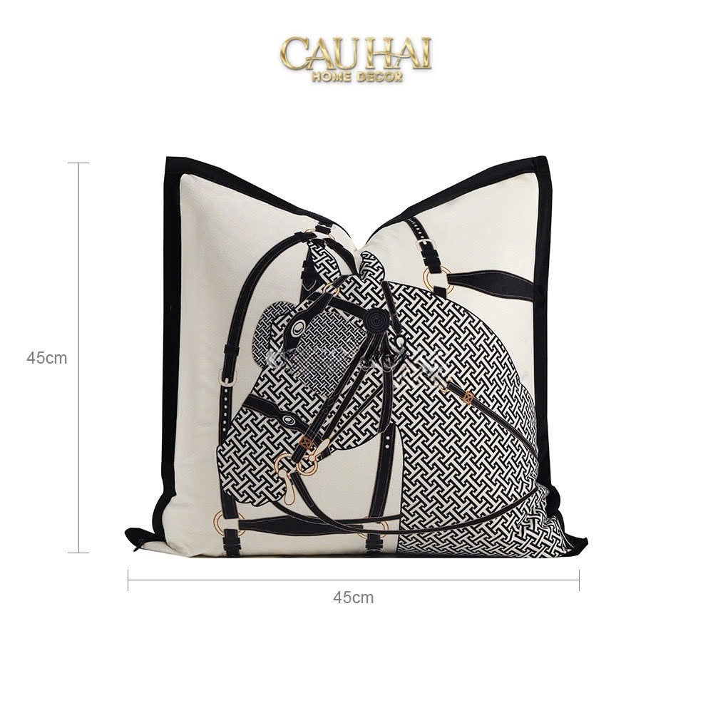 VỎ GỐI NHUNG THUNDER GREY ÉQUESTRE 45-2- Cậu Hai Home Decor