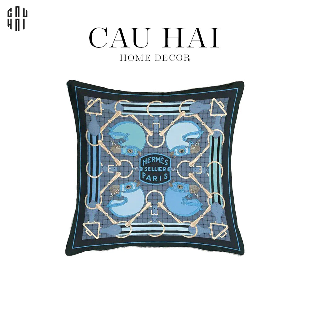 VỎ GỐI SOFA NHUNG TATERSALE BLUE 45X45CM