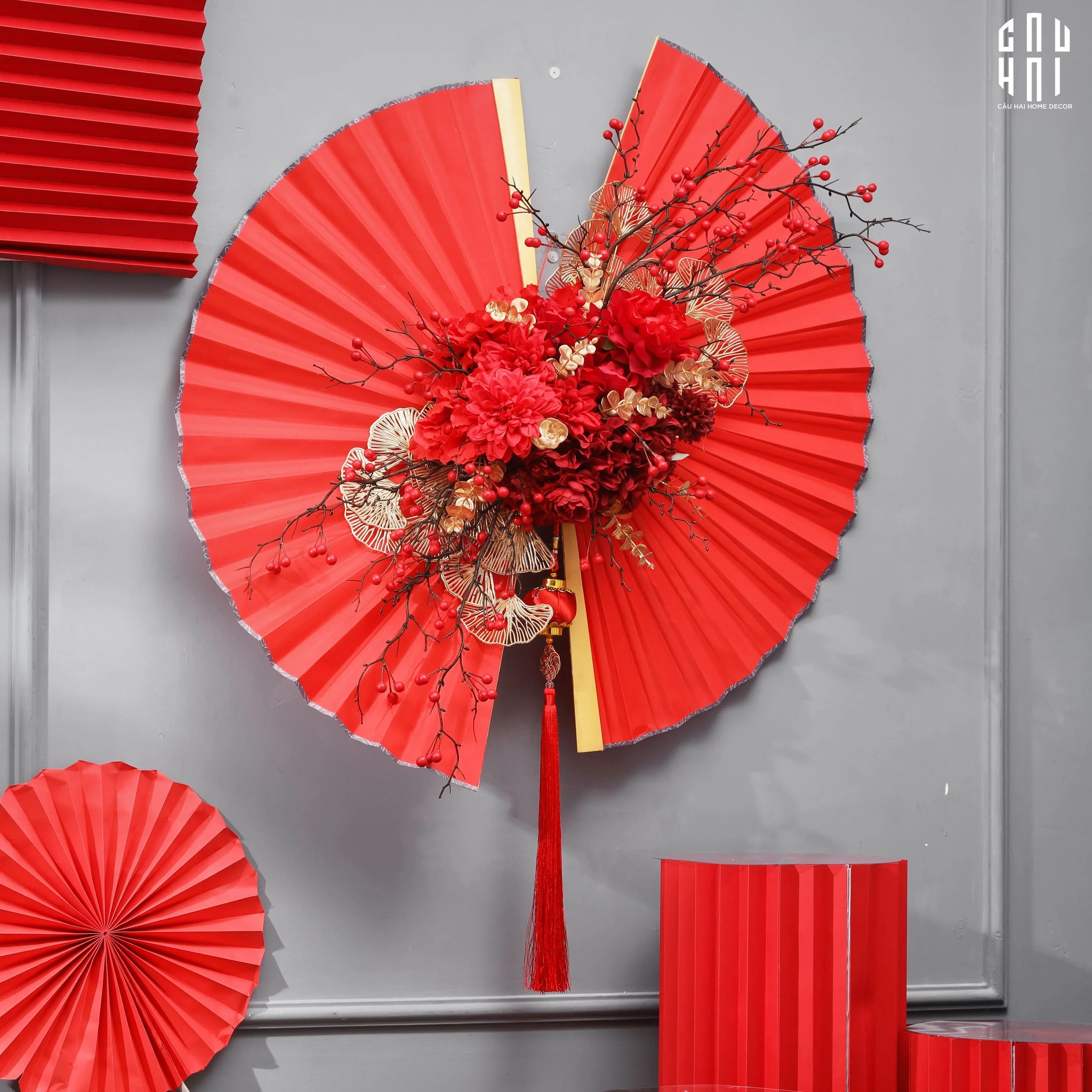 VÒNG HOA NHƯ Ý CÁT TƯỜNG 90CM