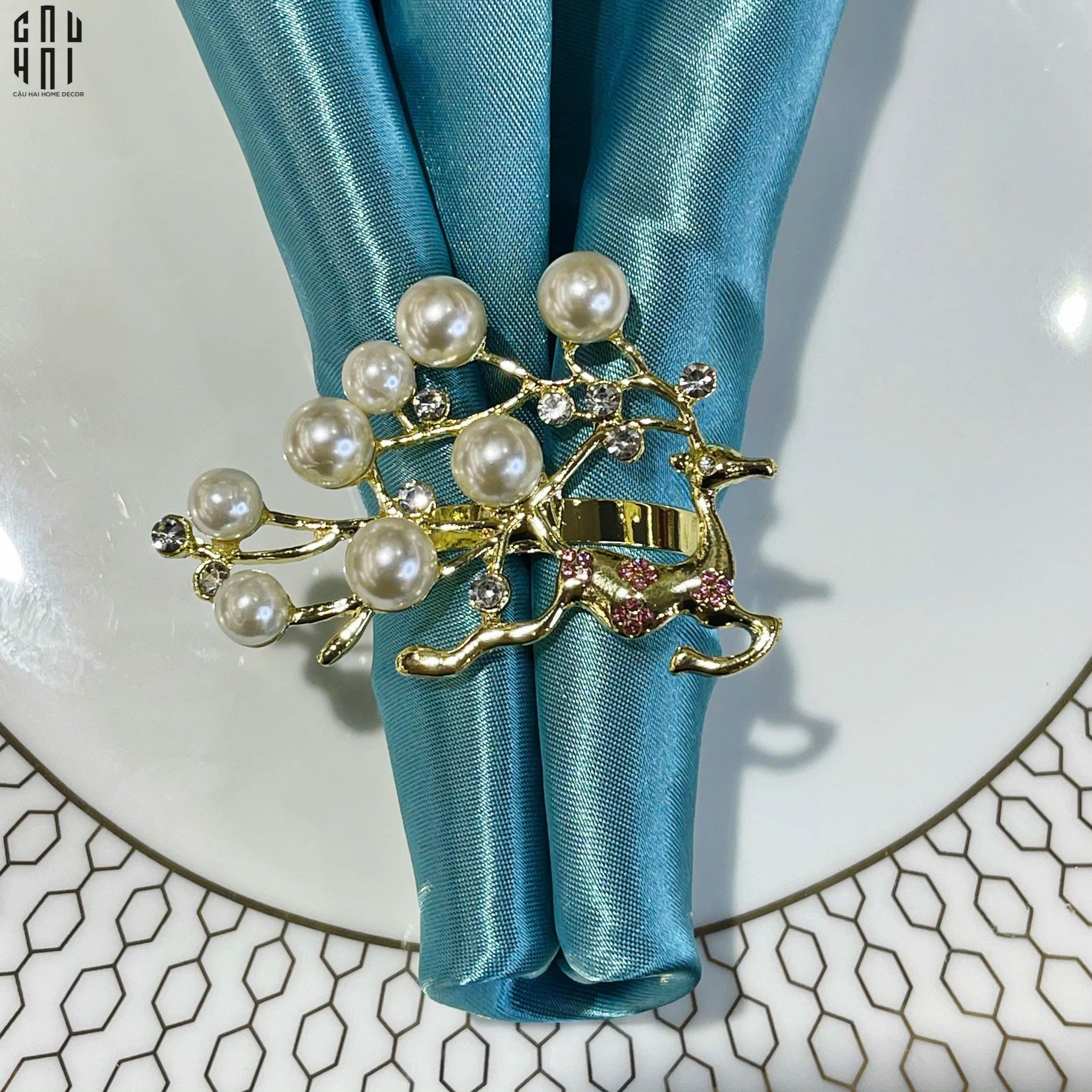 VÒNG KHĂN ĂN - NAPKIN RING ALLEY PEARLS-CẬU HAI HOME DECOR