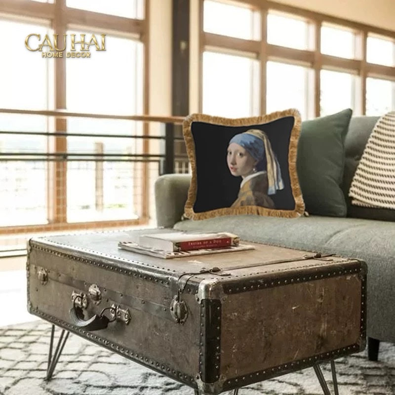 HOME COUTURE - VỎ GỐI NHUNG LA JEUNE FILLE À LA PERLE By VERMEER 45