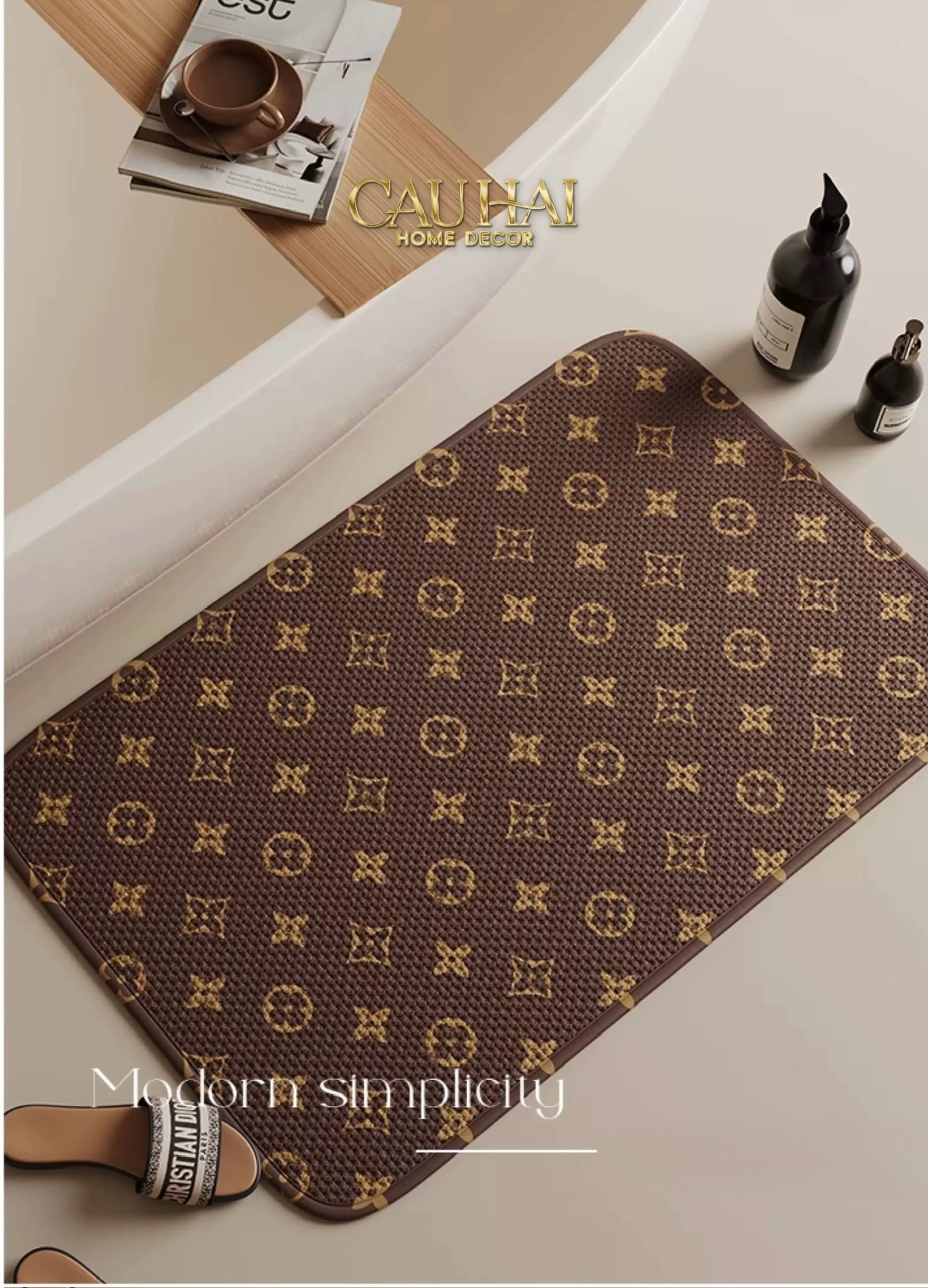 CHENILLE DOOR MAT 60x90 - SIGNATURE LOUIS MONOGRAM