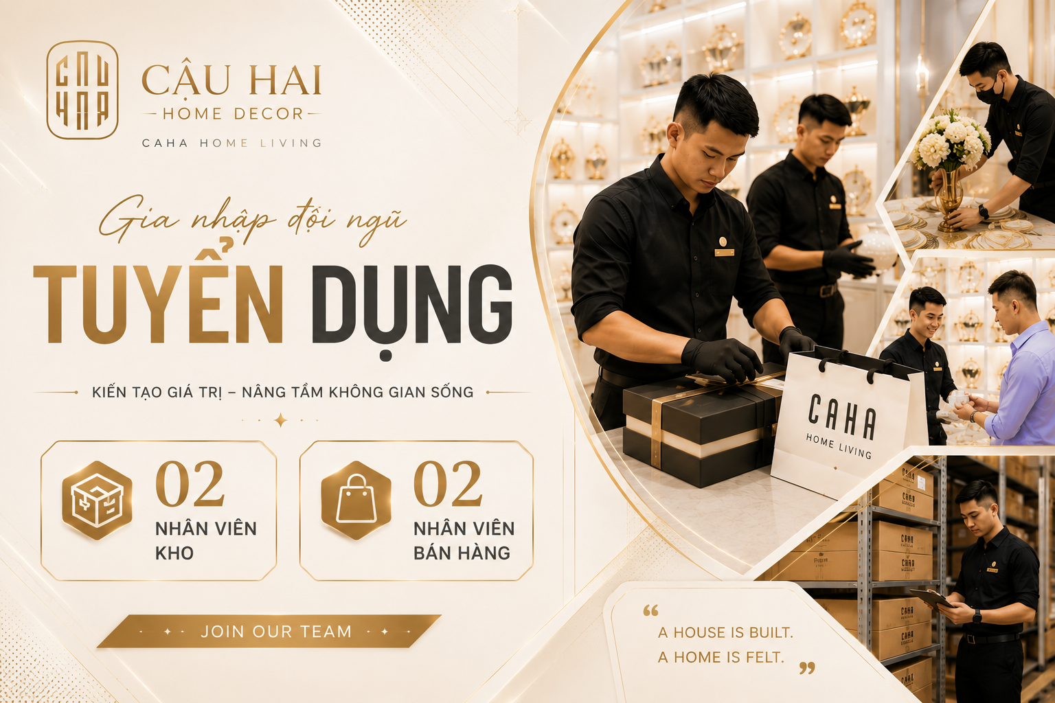 Tuyển Dụng CAHA Home Living 2026 — 04 Vị Trí Đang Mở