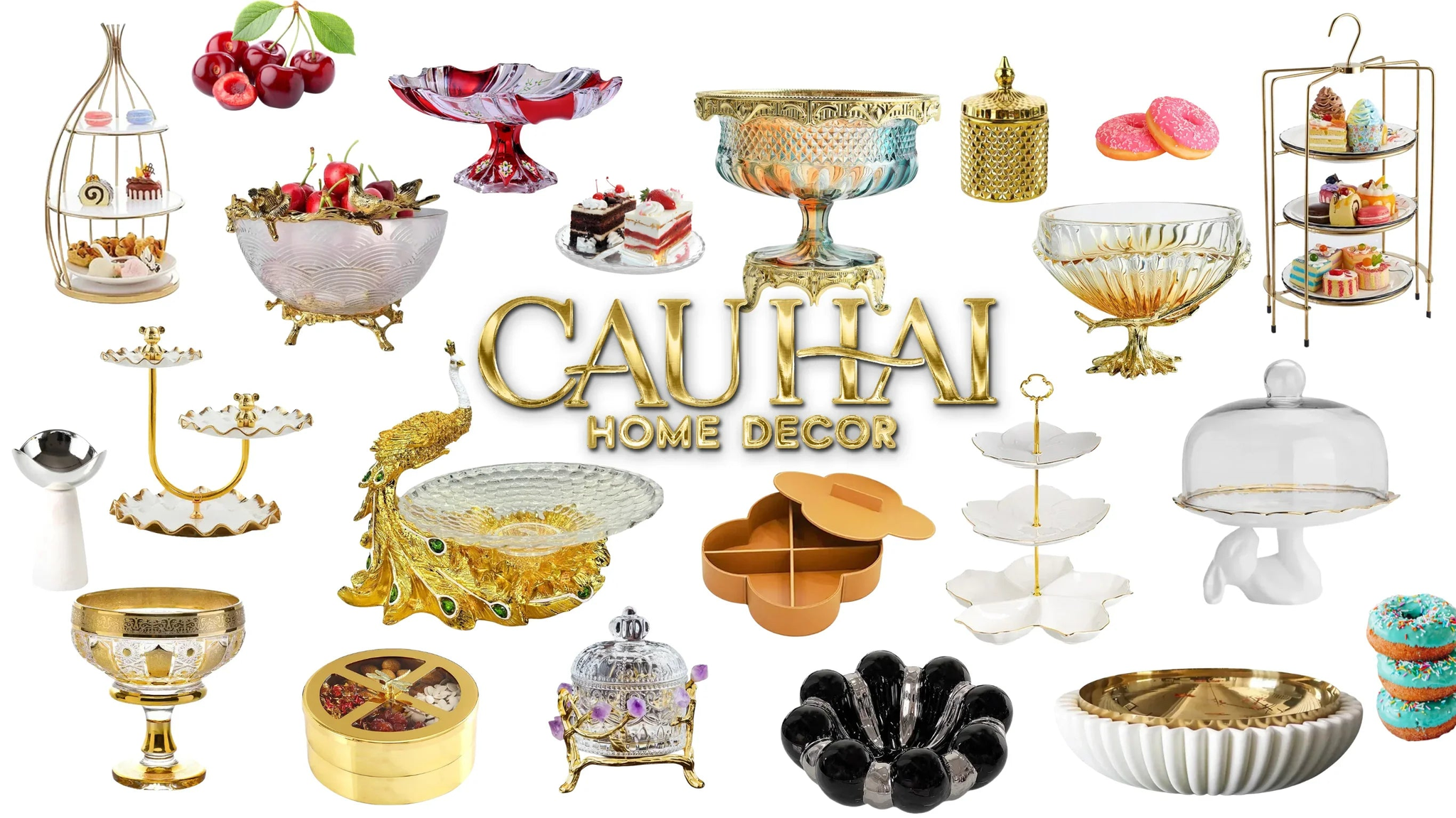 ĐĨA BÁNH - LỌ KẸO - ĐĨA TRÁI CÂY-CẬU HAI HOME DECOR