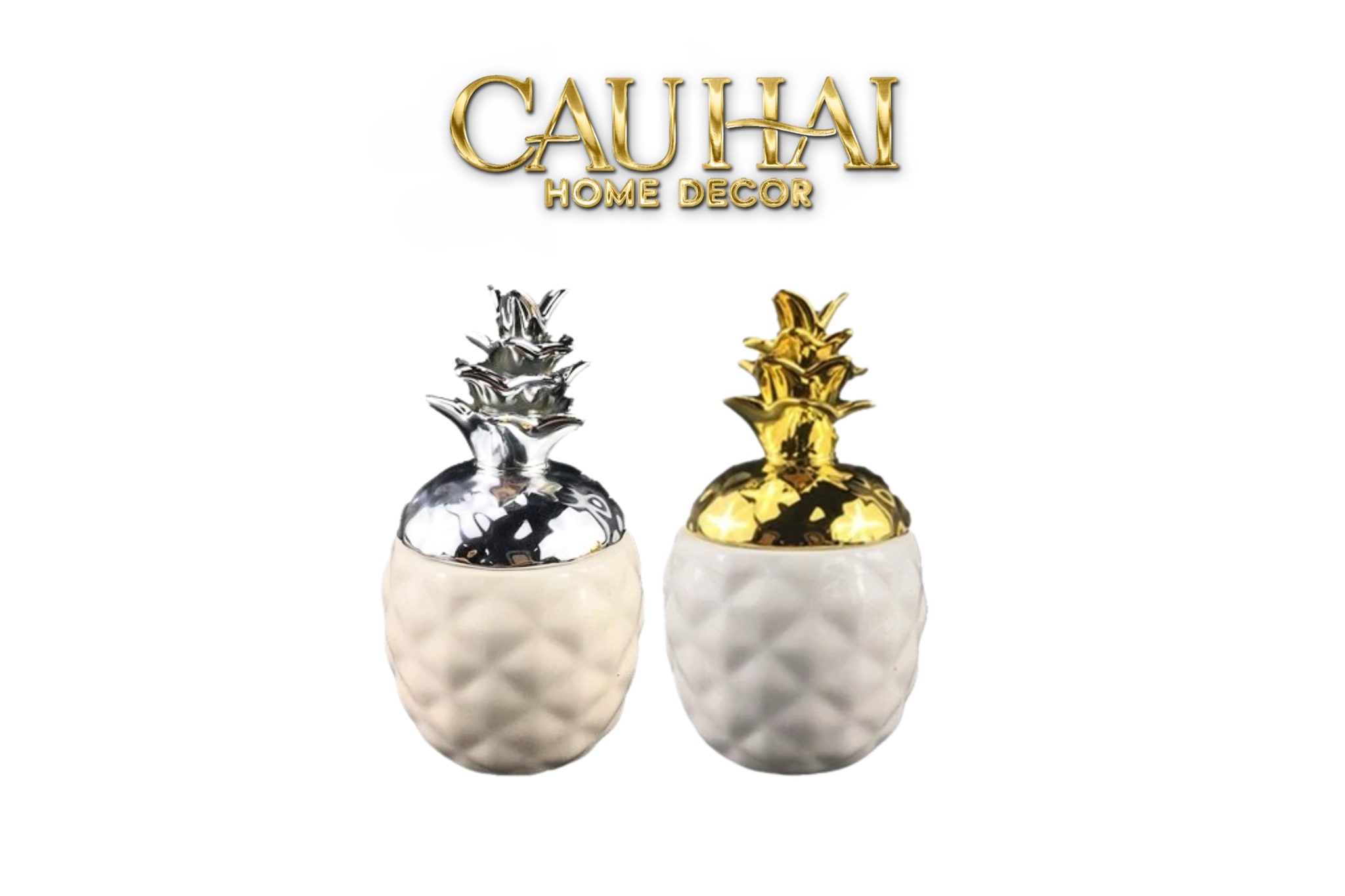 AURA PINEAPPLE CERAMIC VILLA - GOLD/SILVER