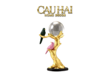 GILDED AVIARY CRYSTAL GLOBE BRANCH STATUE